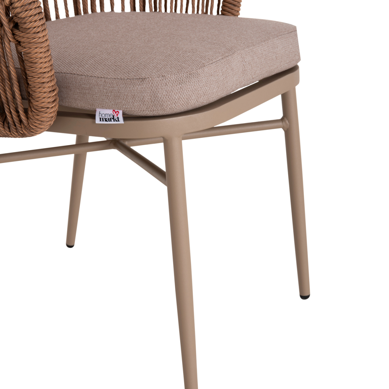 ALUMINUM DINING CHAIR ORIN HM6265.03 CAPPUCCINO FRAME-P.E. RATTAN IN NATURAL 58x61x75Hcm. [9]