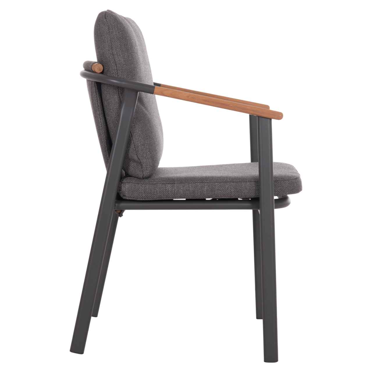 ALUMINUM DINING CHAIR SENTI HM6204.01 FRAME and OLEFIN FABRIC IN DARK GREY 60x55.5x90Hcm. [4]