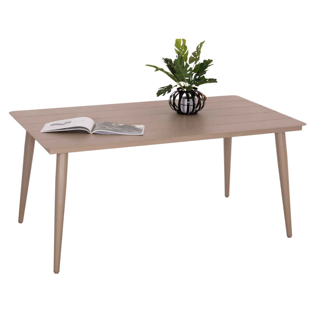 ALUMINUM DINING TABLE RECTANGULAR HIGER HM6291.04 CAPPUCCINO 160x90x78Hcm. [7]