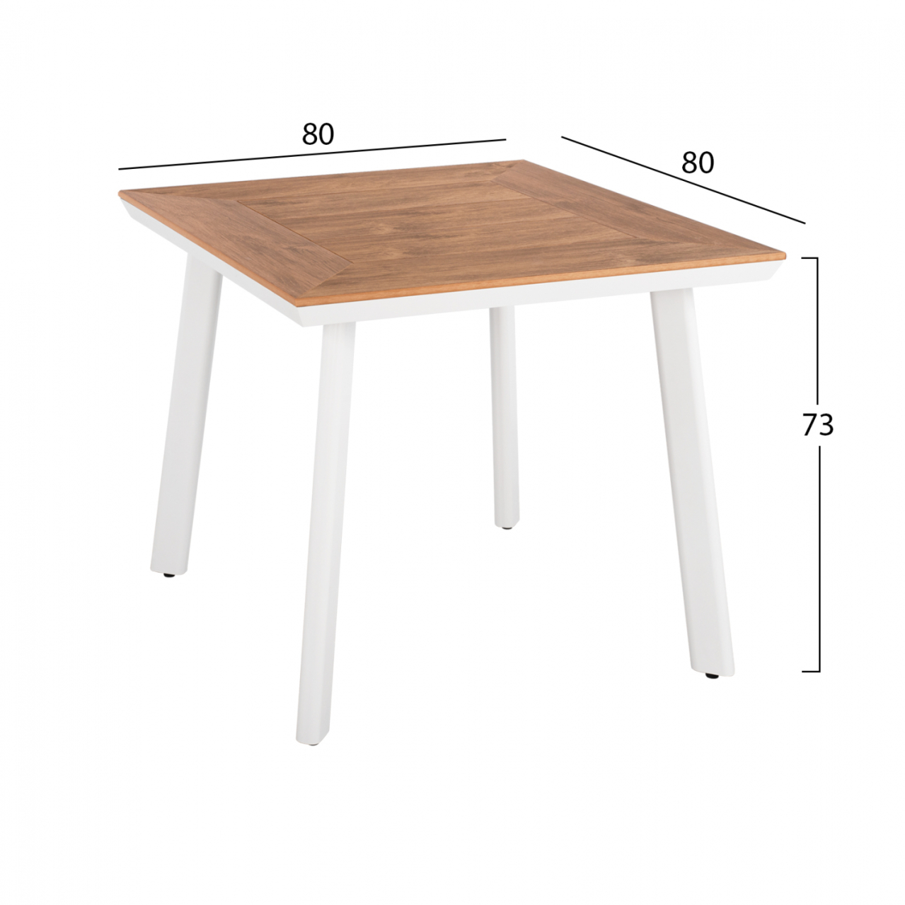 ALUMINUM DINING TABLE SQUARE TABER ΗΜ5563.01 WHITE WITH POLYWOOD TOP 80x80x73Hcm. [2]