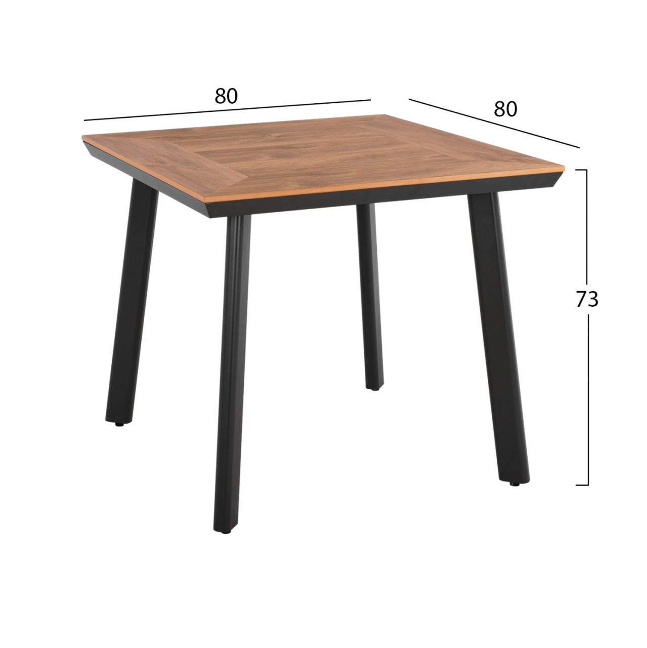 ALUMINUM DINING TABLE SQUARE TABER HM5563.02 DARK GREY WITH POLYWOOD TOP 80x80x73Hcm. [2]