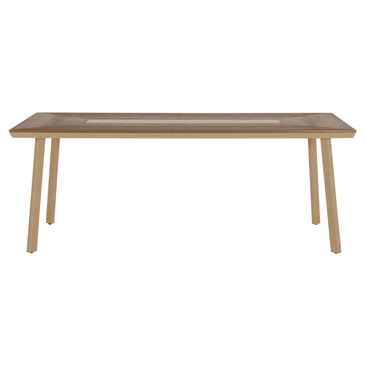 ALUMINUM DINING TABLE TABER HM5131.04 CAPPUCCINO COLOR WITH POLYWOOD TOP 200x100x75Hcm. [3]