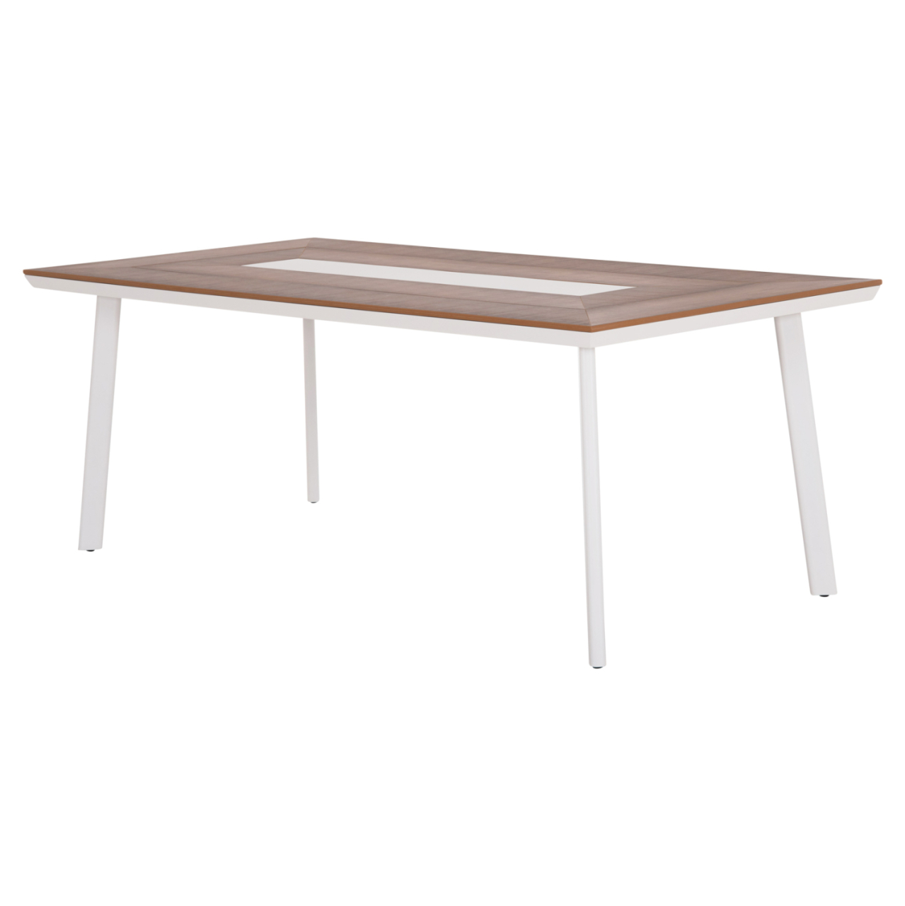 ALUMINUM DINING TABLE TABER HM5131.11 WHITE COLOR WITH POLYWOOD TOP 200x100x75Hcm. [5]