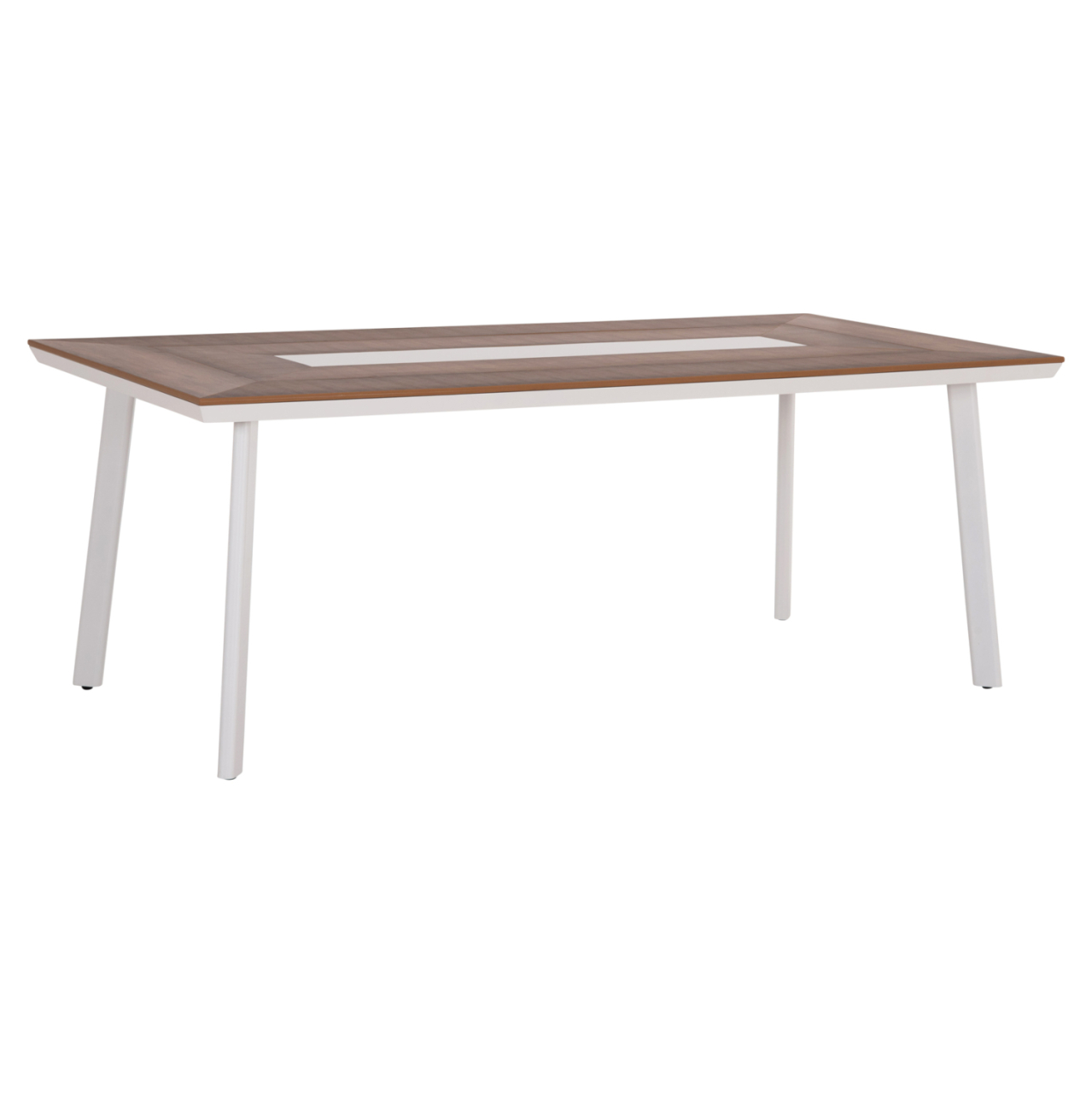 ALUMINUM DINING TABLE TABER HM5131.11 WHITE COLOR WITH POLYWOOD TOP 200x100x75Hcm. [9]