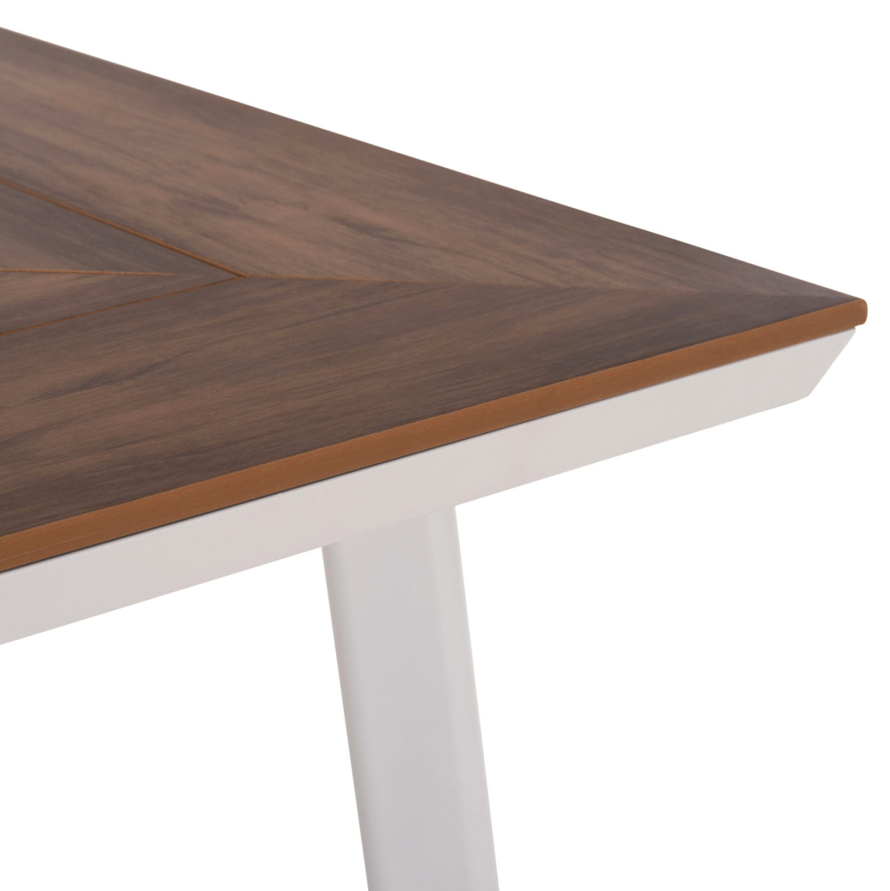 ALUMINUM DINING TABLE TABER HM5131.11 WHITE COLOR WITH POLYWOOD TOP 200x100x75Hcm. [7]