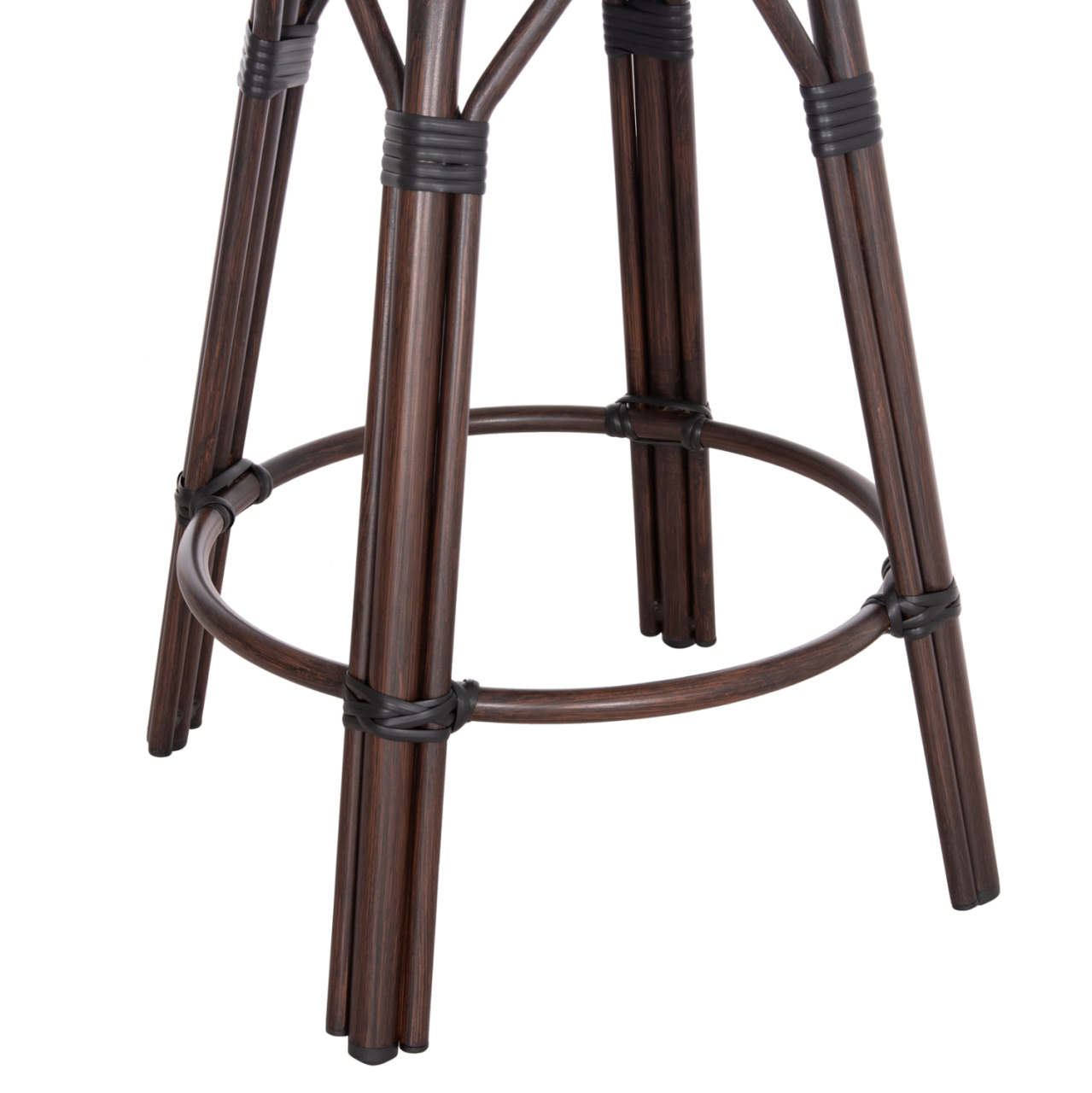 ALUMINUM MEDIUM HEIGHT BAR STOOL CHINO HM6286.01 BAMBOO LOOK and TEXTILENE IN BROWN 43x43x65Hcm. [9]