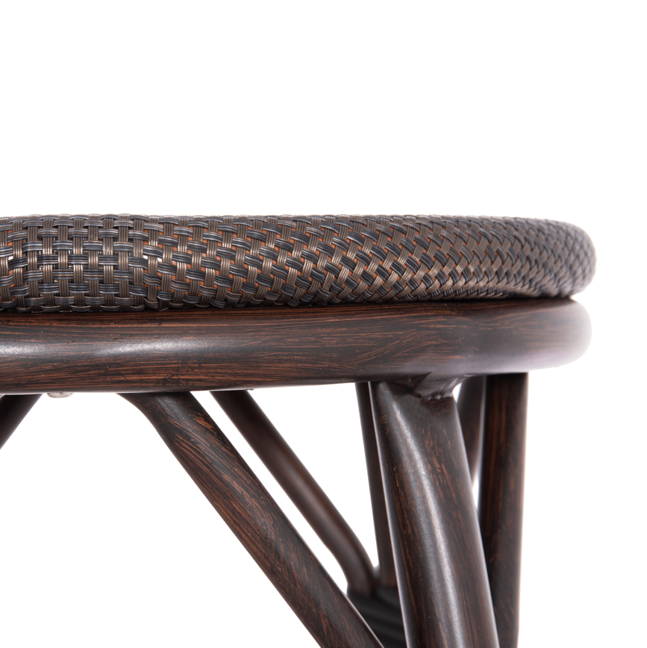 ALUMINUM MEDIUM HEIGHT BAR STOOL CHINO HM6286.01 BAMBOO LOOK and TEXTILENE IN BROWN 43x43x65Hcm. [6]