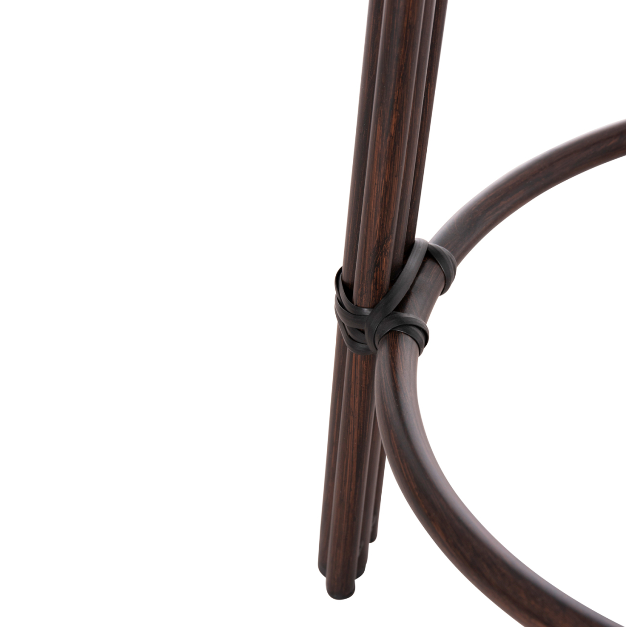 ALUMINUM MEDIUM HEIGHT BAR STOOL CHINO HM6286.01 BAMBOO LOOK and TEXTILENE IN BROWN 43x43x65Hcm. [8]