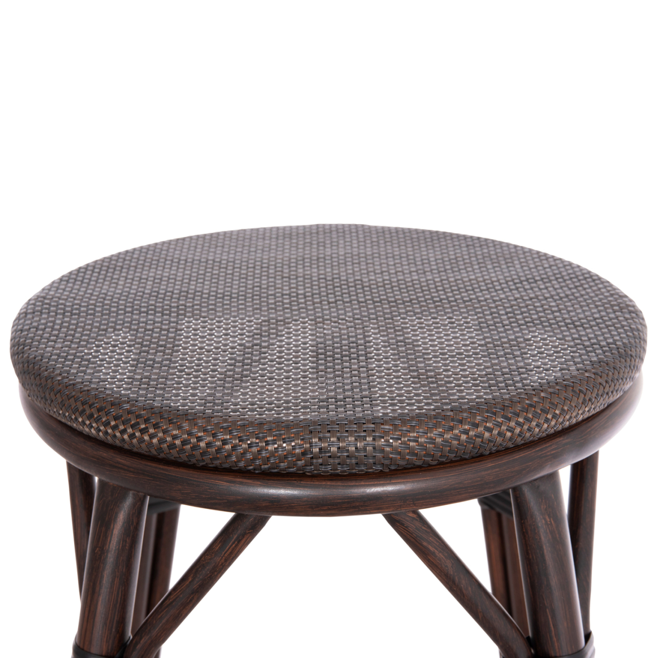 ALUMINUM MEDIUM HEIGHT BAR STOOL CHINO HM6286.01 BAMBOO LOOK and TEXTILENE IN BROWN 43x43x65Hcm. [5]