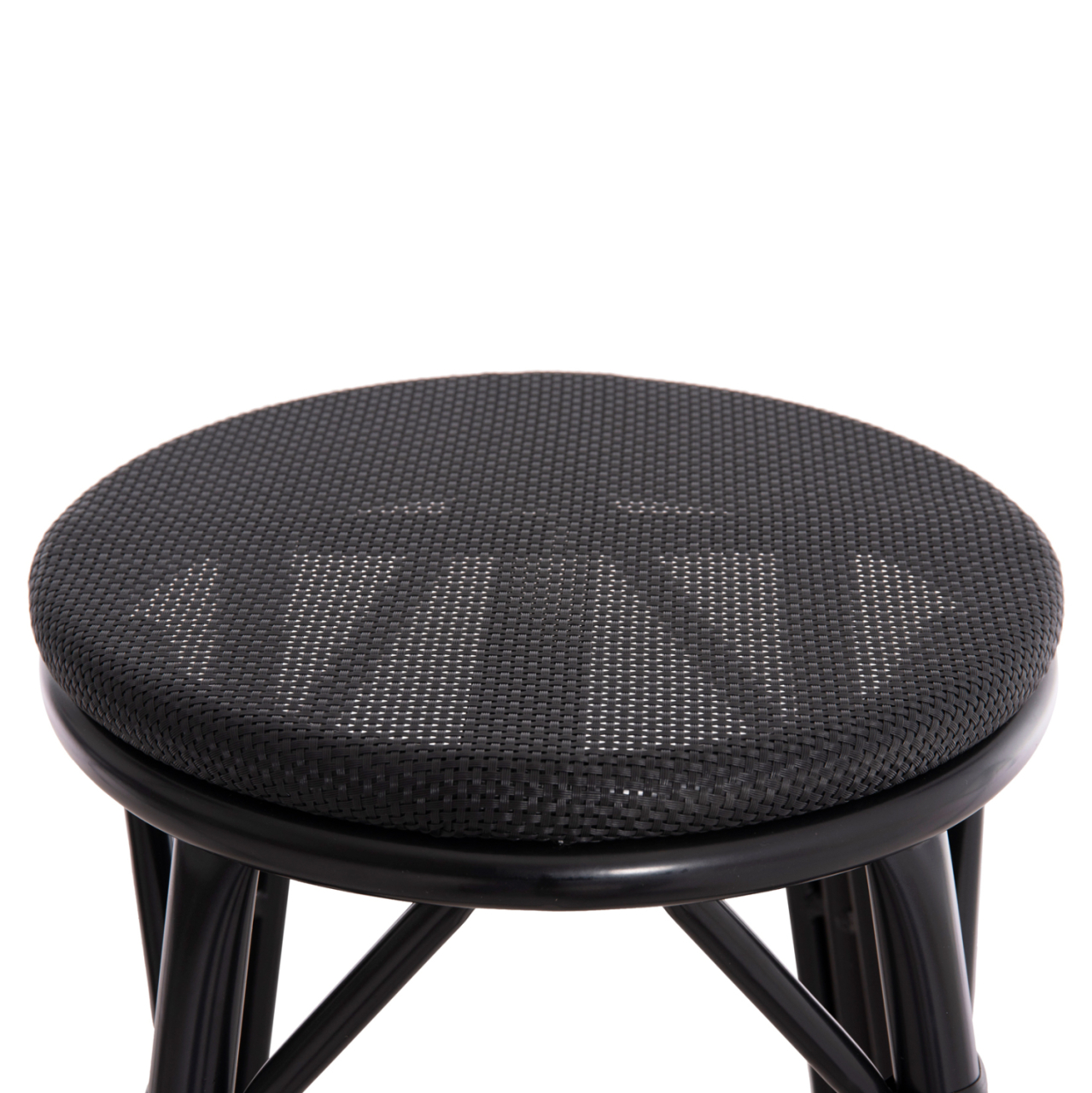 ALUMINUM MEDIUM HEIGHT BAR STOOL CHINO HM6286.02 BAMBOO LOOK and TEXTILENE IN BLACK 43x43x65Hcm. [5]