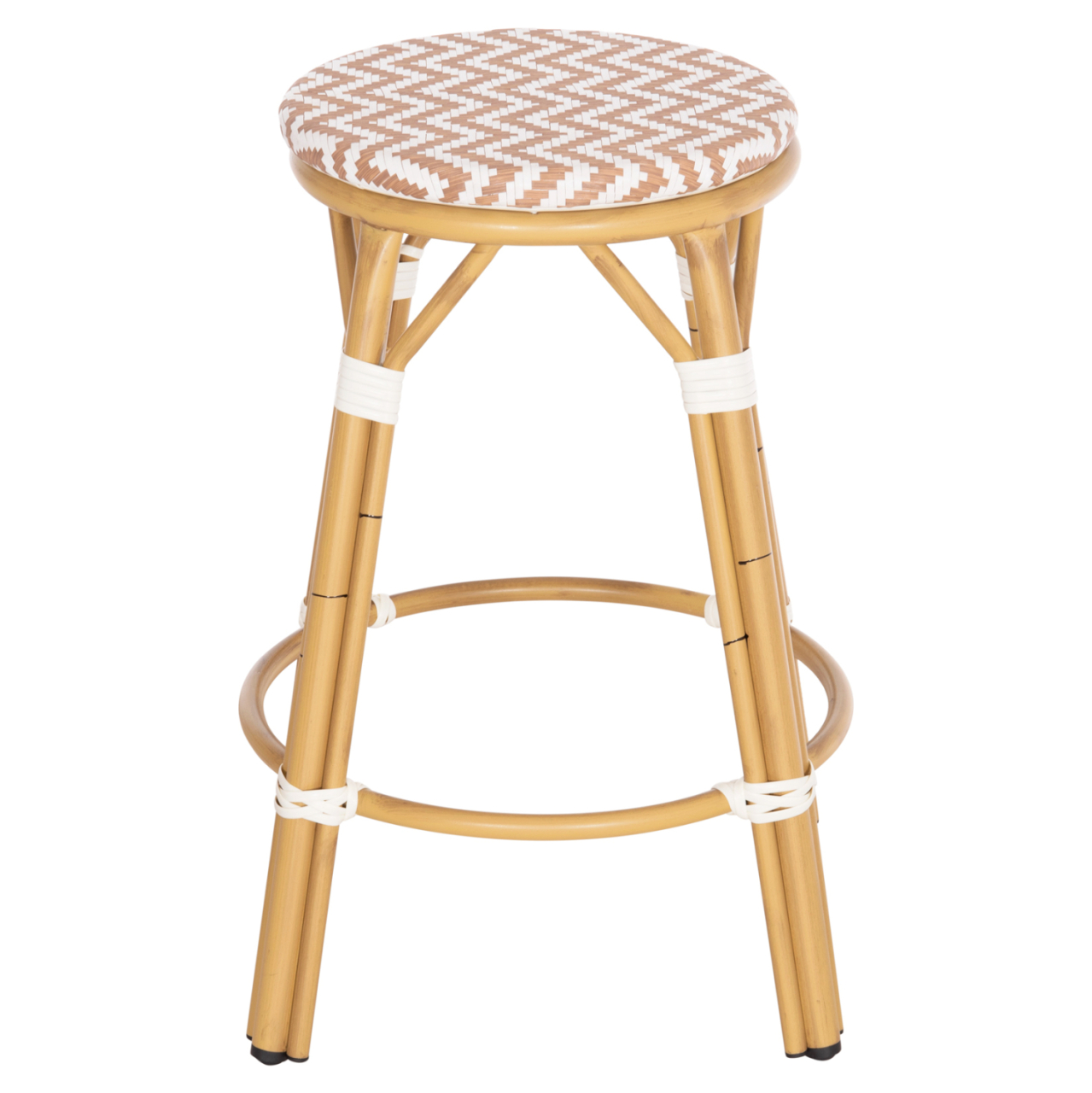 ALUMINUM MEDIUM HEIGHT BAR STOOL CHINO HM6286.04 BAMBOO LOOK IN NATURAL and TEXTILENE 43x43x65Hcm. [3]