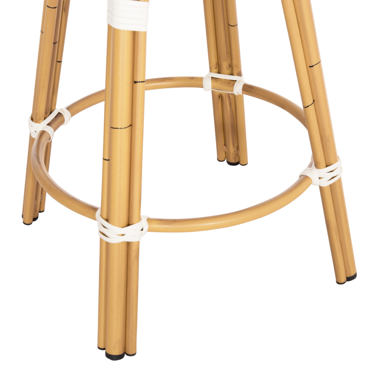 ALUMINUM MEDIUM HEIGHT BAR STOOL CHINO HM6286.04 BAMBOO LOOK IN NATURAL and TEXTILENE 43x43x65Hcm. [9]