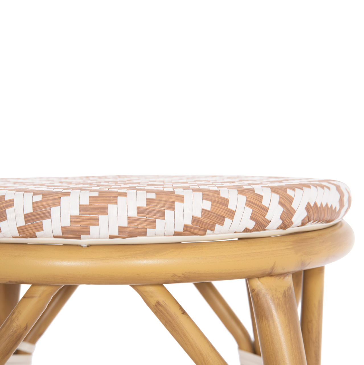 ALUMINUM MEDIUM HEIGHT BAR STOOL CHINO HM6286.04 BAMBOO LOOK IN NATURAL and TEXTILENE 43x43x65Hcm. [6]