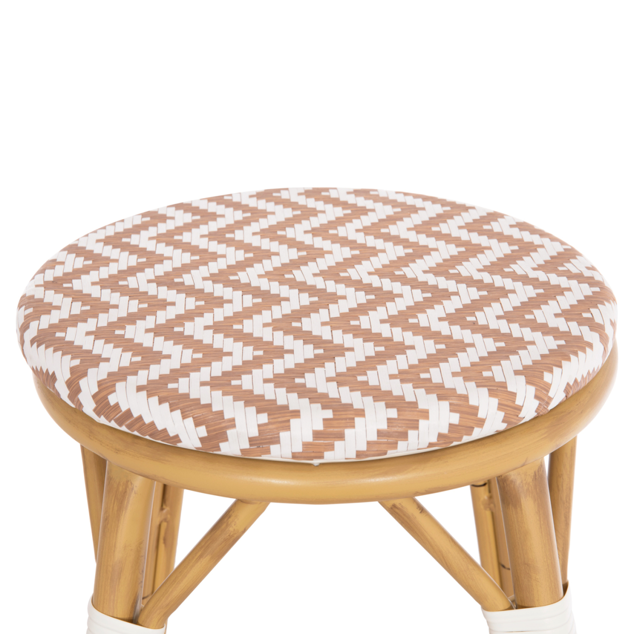 ALUMINUM MEDIUM HEIGHT BAR STOOL CHINO HM6286.04 BAMBOO LOOK IN NATURAL and TEXTILENE 43x43x65Hcm. [5]