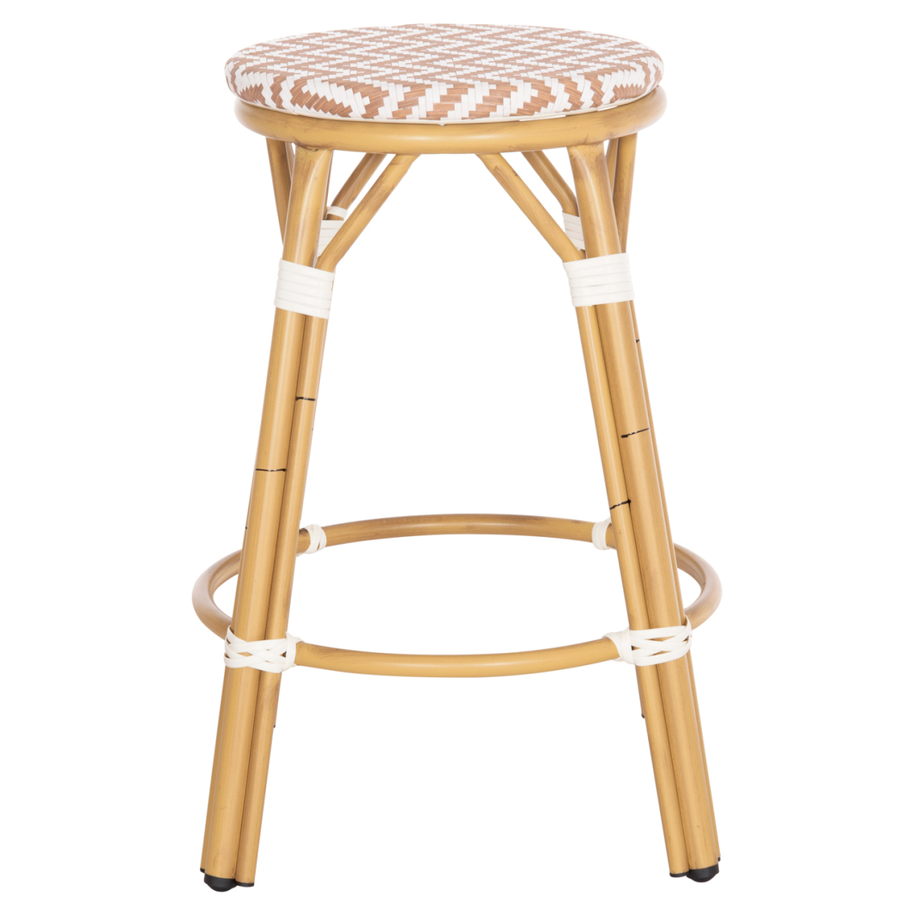 ALUMINUM MEDIUM HEIGHT BAR STOOL CHINO HM6286.04 BAMBOO LOOK IN NATURAL and TEXTILENE 43x43x65Hcm. [4]