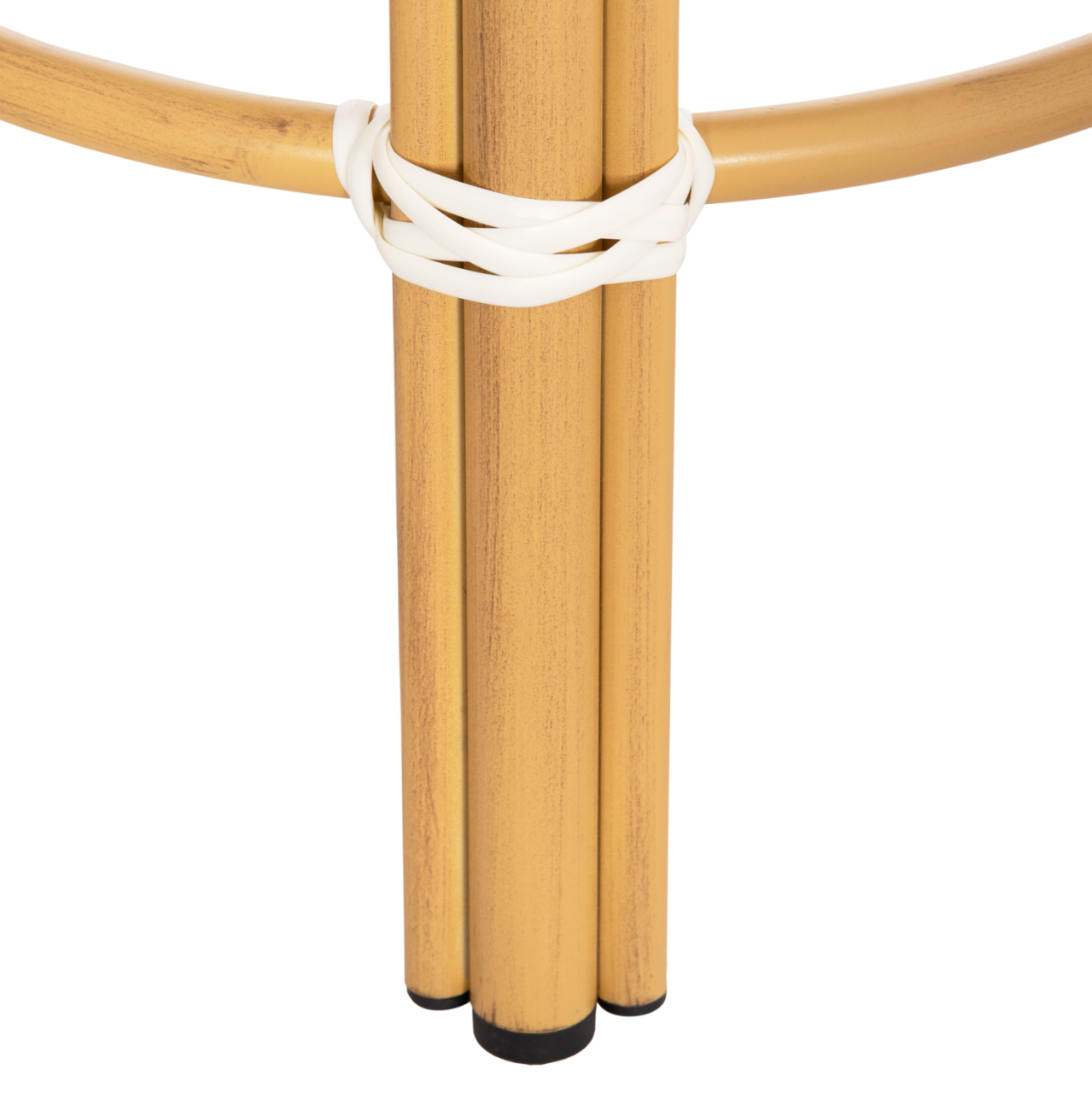 ALUMINUM MEDIUM HEIGHT BAR STOOL CHINO HM6286.05 BAMBOO LOOK and TEXTILENE IN BLUE 43x43x65Hcm. [7]