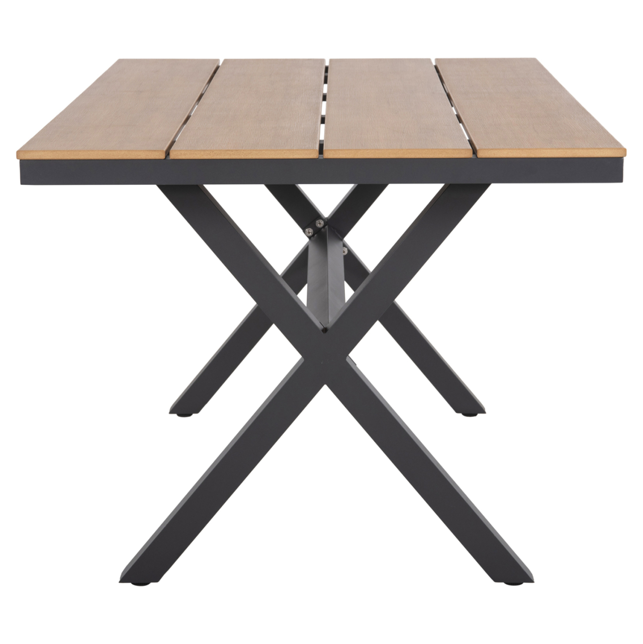 ALUMINUM RECTANGULAR TABLE TAWNEE HM6037.01 ANTHRACITE COLOR-POLYWOOD IN NATURAL WOOD 150x89,5x73H [4]