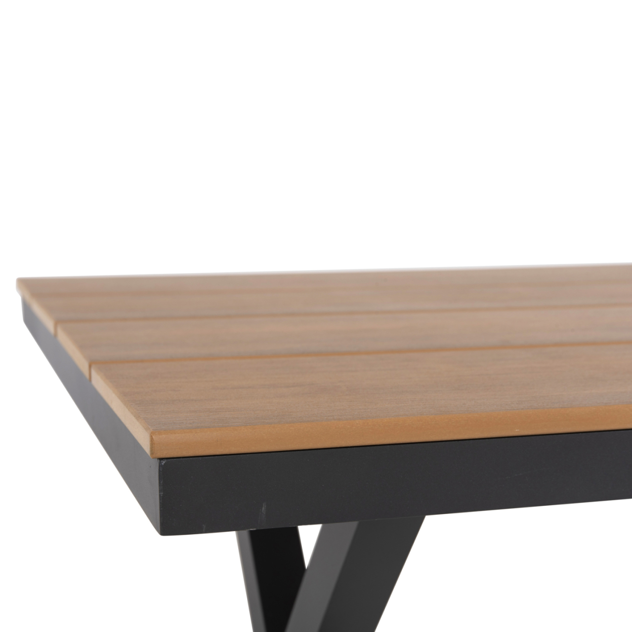 ALUMINUM RECTANGULAR TABLE TAWNEE HM6037.01 ANTHRACITE COLOR-POLYWOOD IN NATURAL WOOD 150x89,5x73H [7]