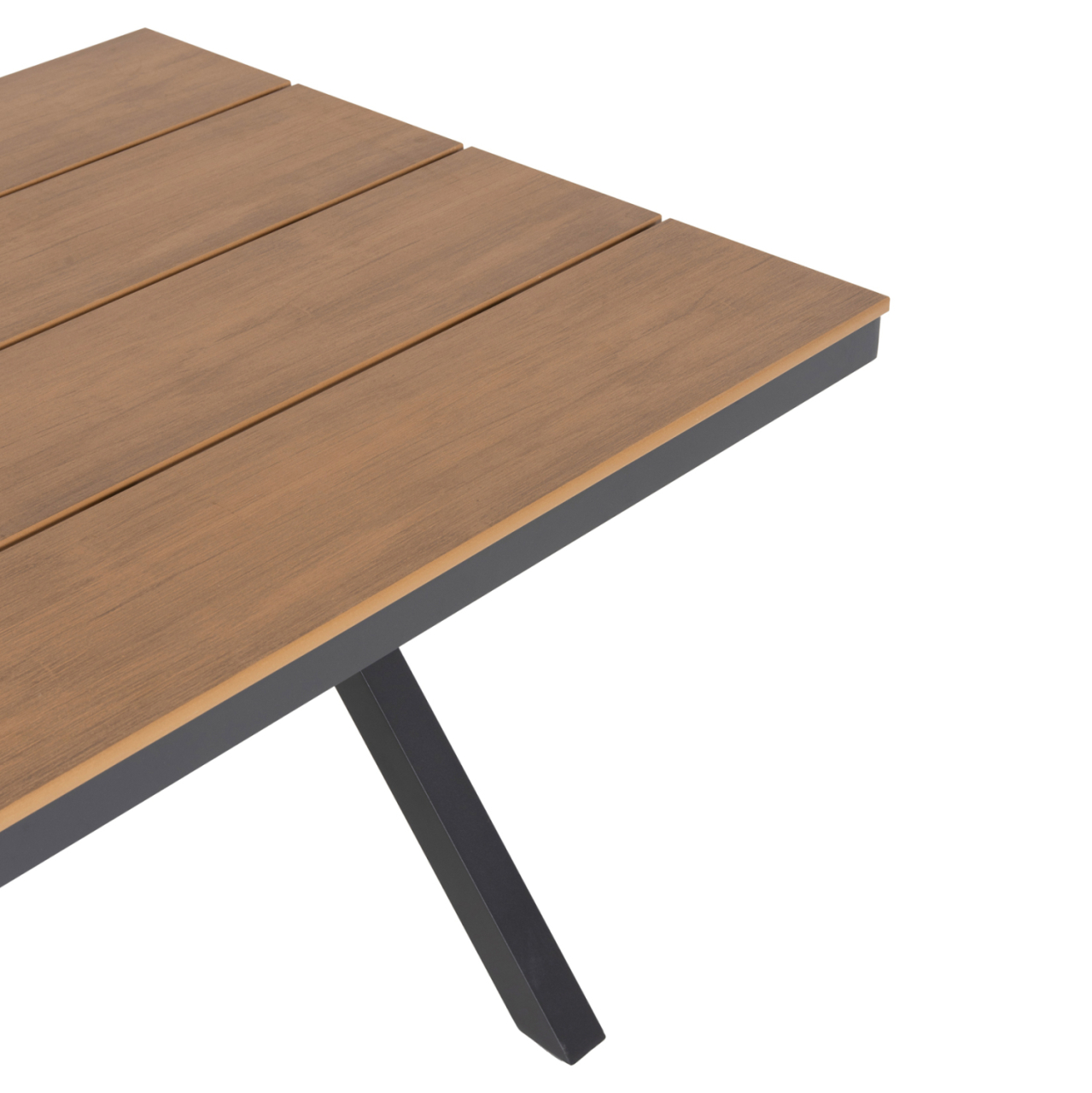 ALUMINUM RECTANGULAR TABLE TAWNEE HM6037.01 ANTHRACITE COLOR-POLYWOOD IN NATURAL WOOD 150x89,5x73H [6]
