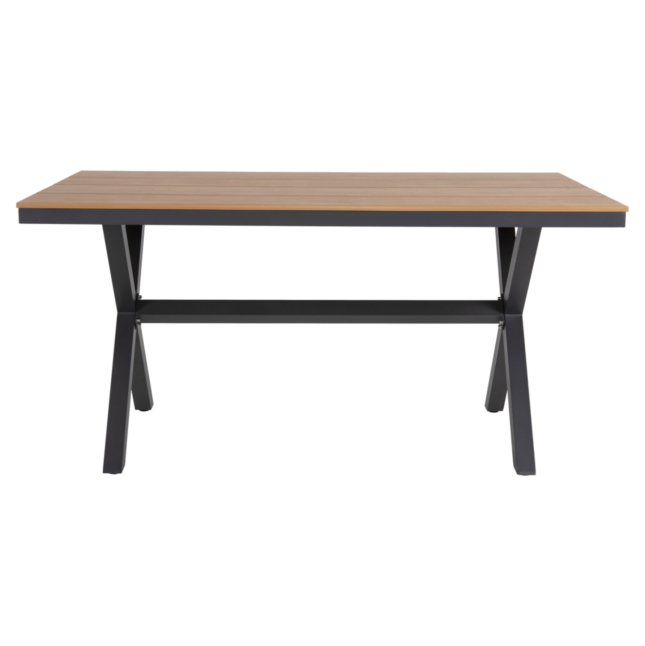 ALUMINUM RECTANGULAR TABLE TAWNEE HM6037.01 ANTHRACITE COLOR-POLYWOOD IN NATURAL WOOD 150x89,5x73H [3]