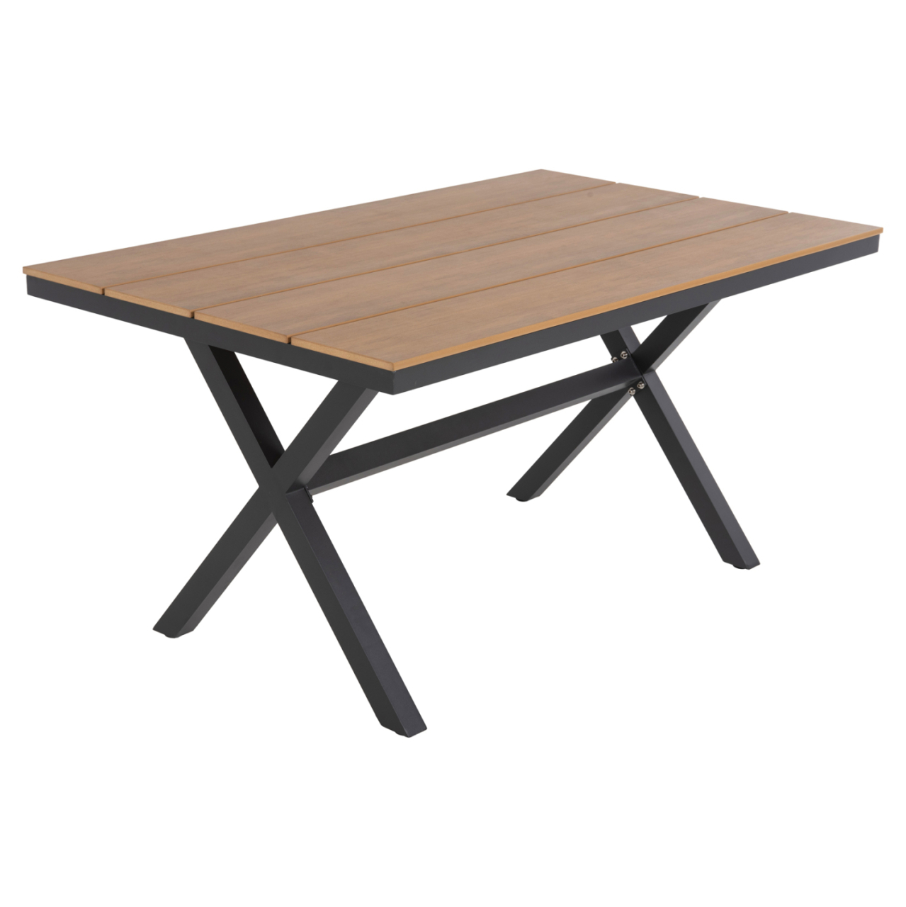 ALUMINUM RECTANGULAR TABLE TAWNEE HM6037.01 ANTHRACITE COLOR-POLYWOOD IN NATURAL WOOD 150x89,5x73H [5]