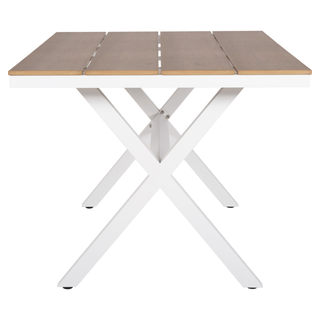 ALUMINUM RECTANGULAR TABLE TAWNEE HM6037.02 WHITE COLOR-POLYWOOD IN NATURAL WOOD 150x89,5x73Hcm [5]