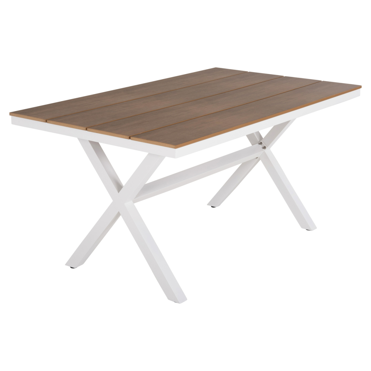 ALUMINUM RECTANGULAR TABLE TAWNEE HM6037.02 WHITE COLOR-POLYWOOD IN NATURAL WOOD 150x89,5x73Hcm [4]