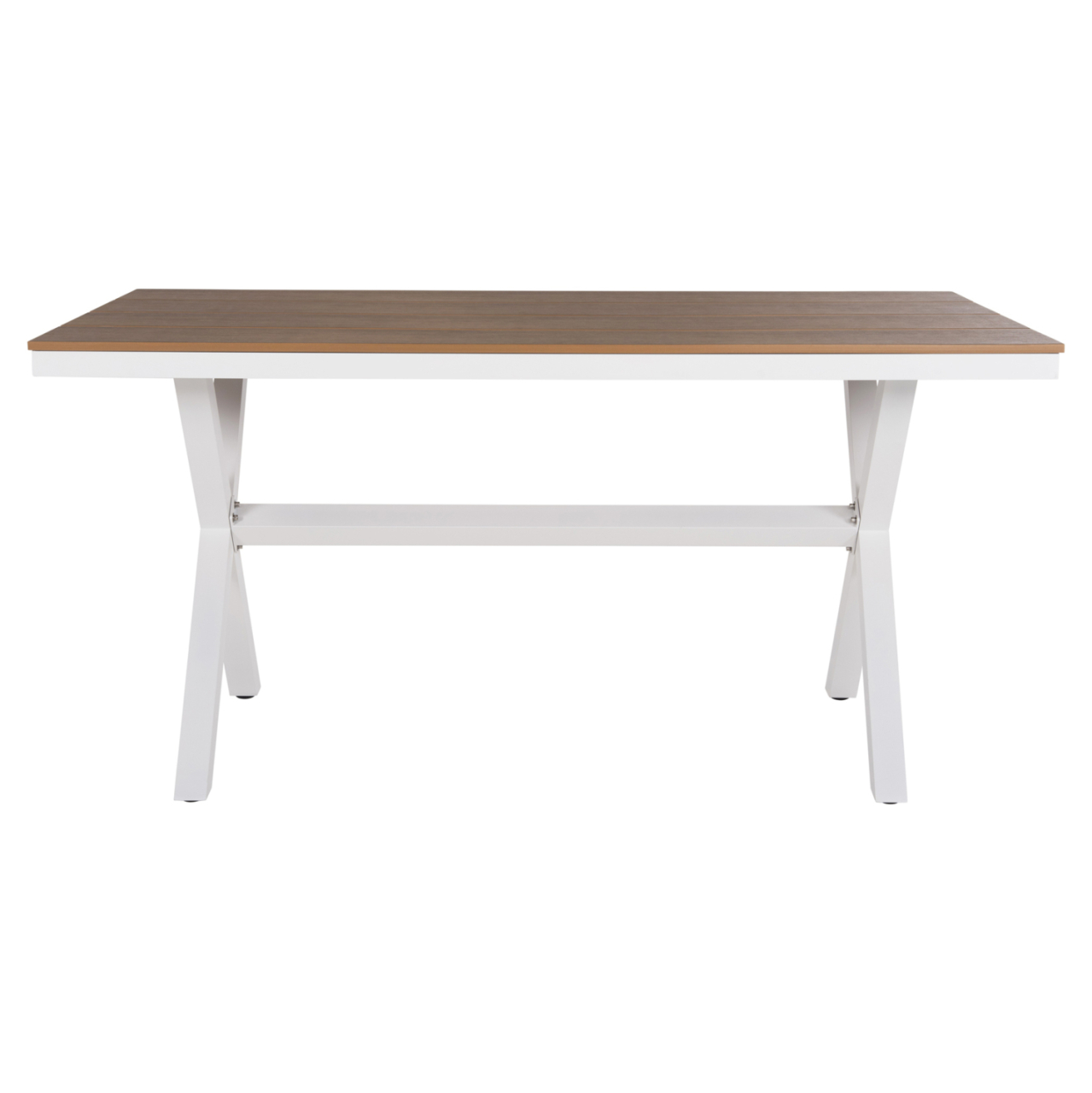 ALUMINUM RECTANGULAR TABLE TAWNEE HM6037.02 WHITE COLOR-POLYWOOD IN NATURAL WOOD 150x89,5x73Hcm [3]