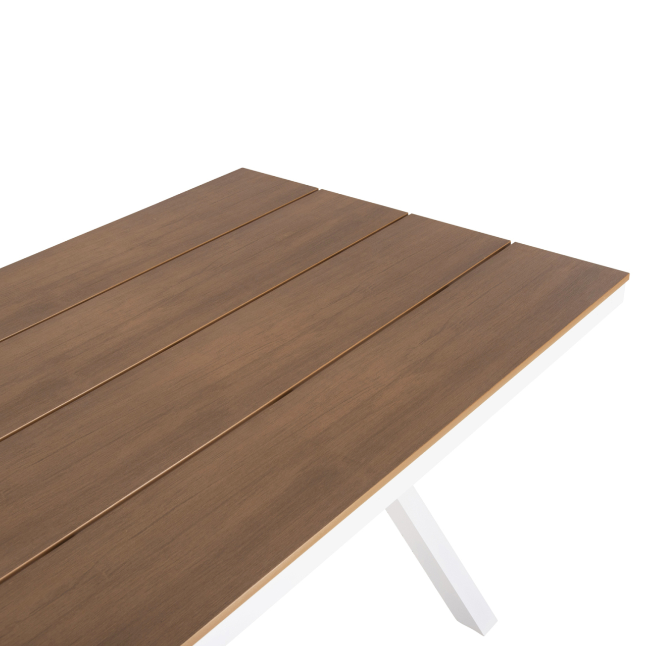 ALUMINUM RECTANGULAR TABLE TAWNEE HM6037.02 WHITE COLOR-POLYWOOD IN NATURAL WOOD 150x89,5x73Hcm [6]