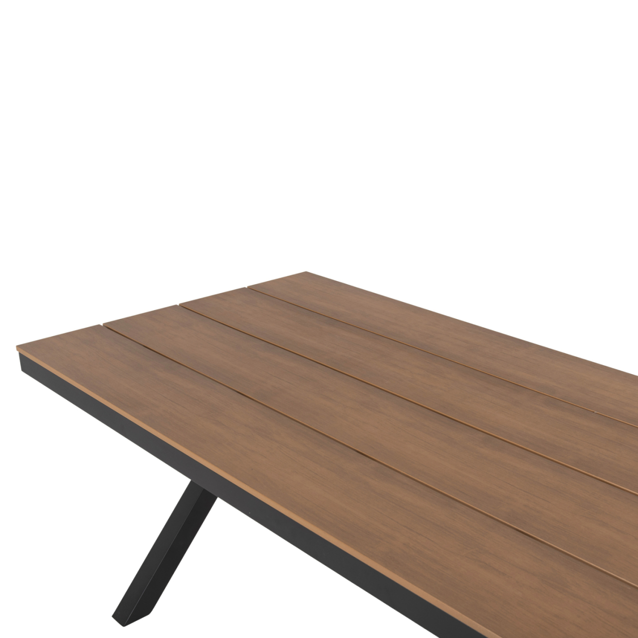 ALUMINUM RECTANGULAR TABLE TAWNEE HM6039.01 ANTHRACITE-POLYWOOD IN NATURAL WOOD 219,5x89,5x73cm. [6]