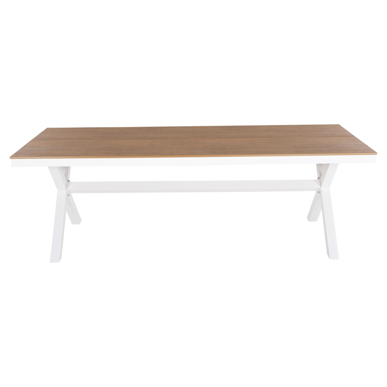 ALUMINUM RECTANGULAR TABLE TAWNEE HM6039.02 WHITE COLOR-POLYWOOD IN NATURAL WOOD 219,5x89,5x73Hcm. [3]