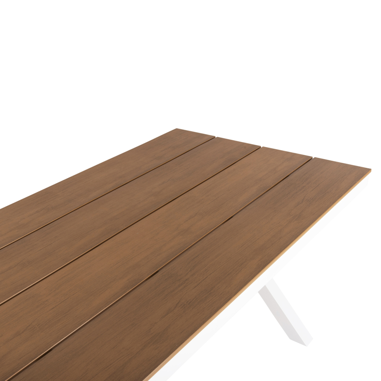 ALUMINUM RECTANGULAR TABLE TAWNEE HM6039.02 WHITE COLOR-POLYWOOD IN NATURAL WOOD 219,5x89,5x73Hcm. [4]