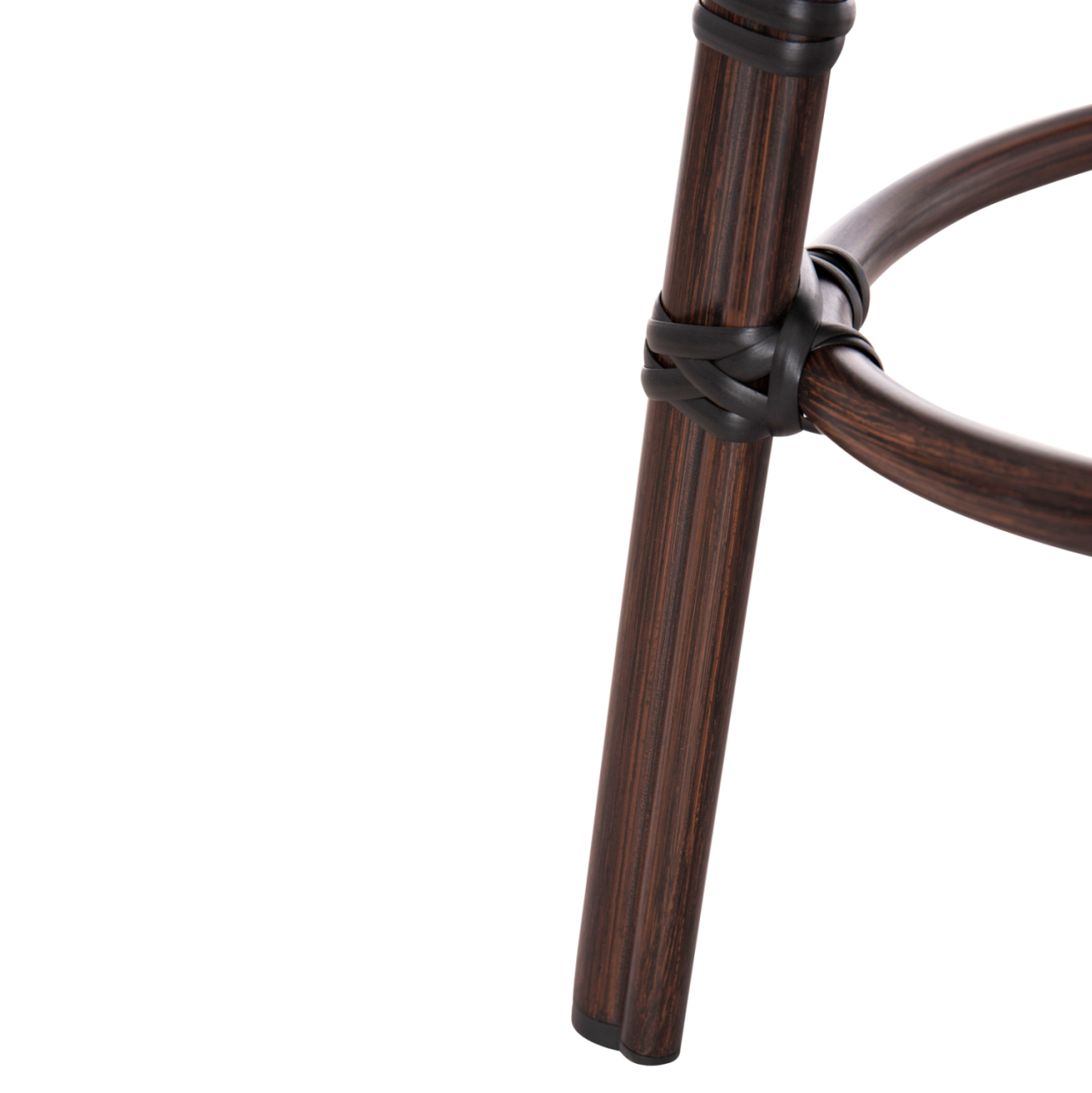 ALUMINUM ROUND STOOL CHINO HM6285.01 BAMBOO LOOK BROWN-TEXTILENE BROWN Φ36x46Hcm. [8]