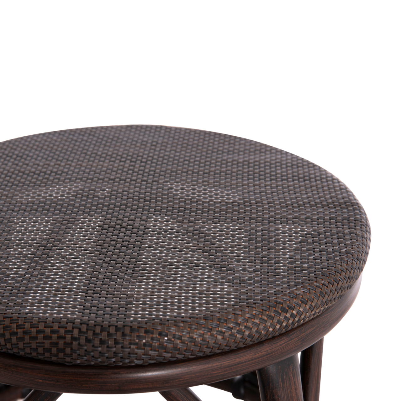 ALUMINUM ROUND STOOL CHINO HM6285.01 BAMBOO LOOK BROWN-TEXTILENE BROWN Φ36x46Hcm. [6]