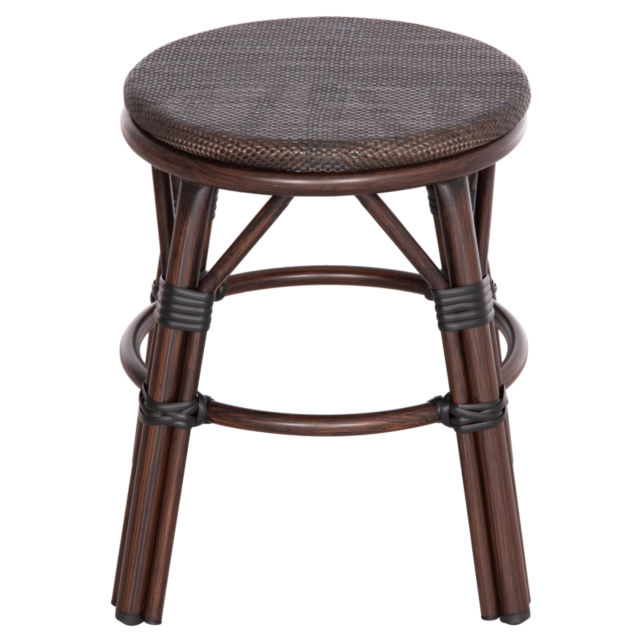 ALUMINUM ROUND STOOL CHINO HM6285.01 BAMBOO LOOK BROWN-TEXTILENE BROWN Φ36x46Hcm. [4]