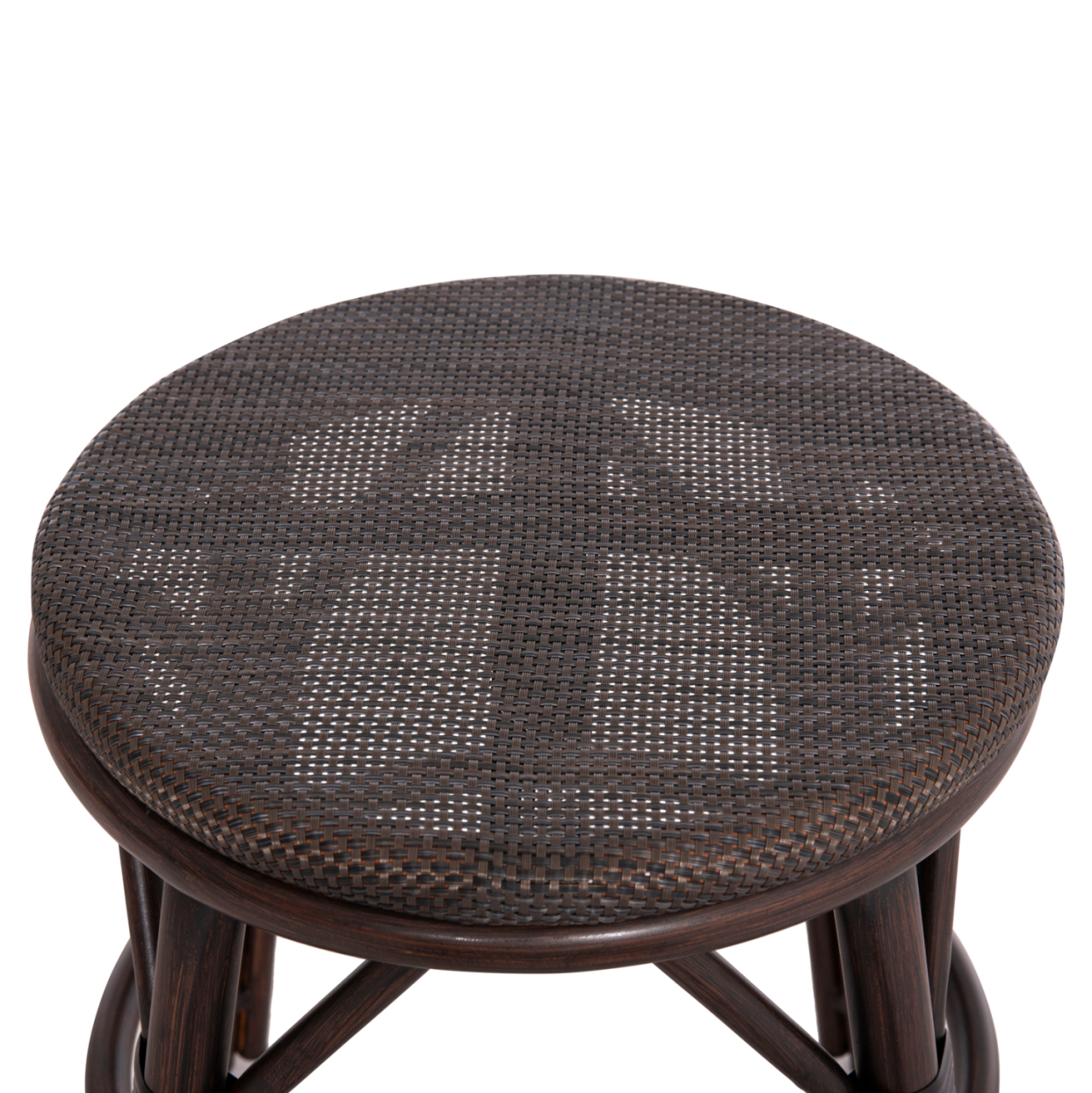 ALUMINUM ROUND STOOL CHINO HM6285.01 BAMBOO LOOK BROWN-TEXTILENE BROWN Φ36x46Hcm. [5]