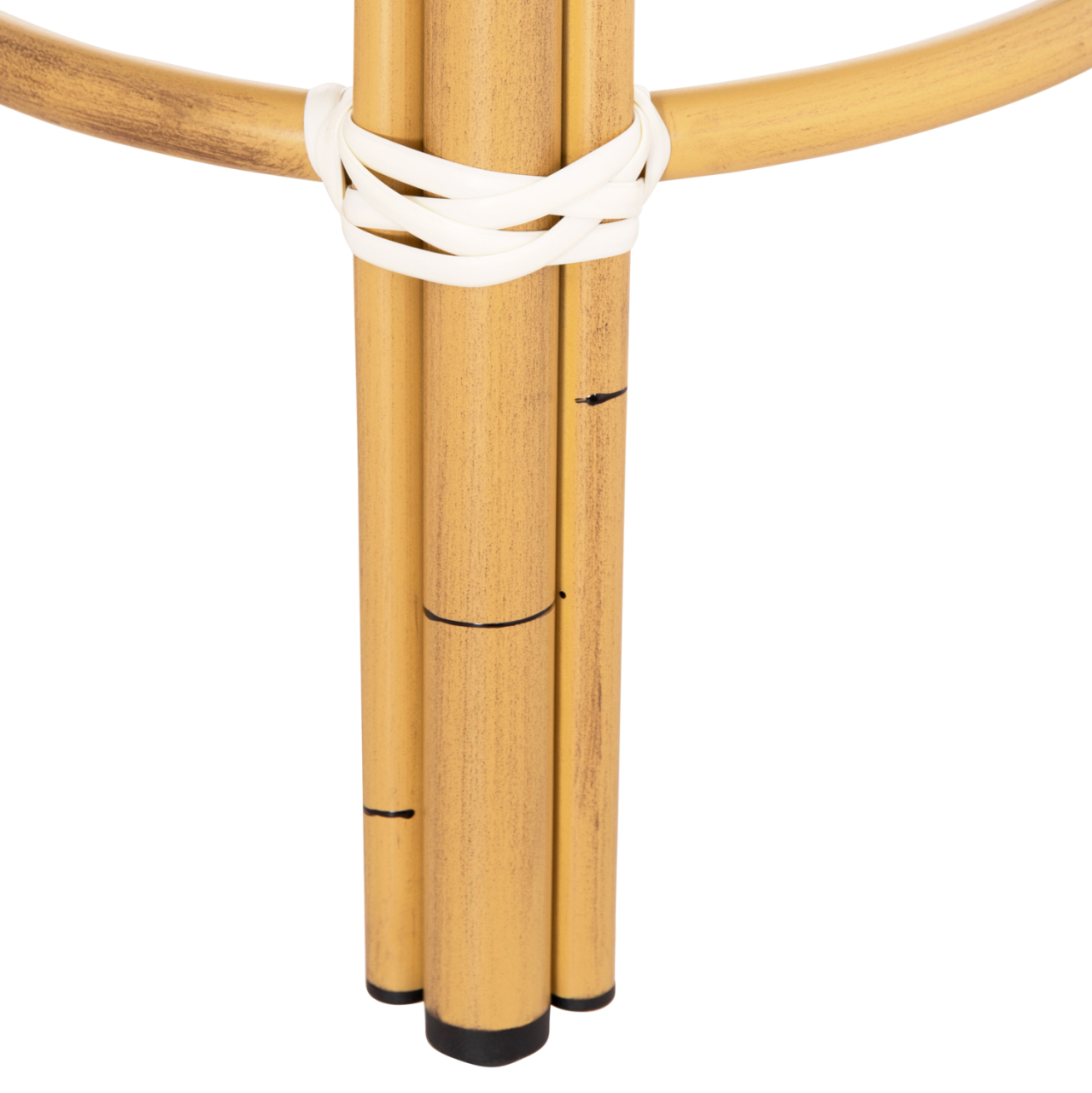 ALUMINUM ROUND STOOL CHINO HM6285.03 BAMBOO LOOK-TEXTILENE IN WHITE-BLACK Φ36x46Hcm. [7]