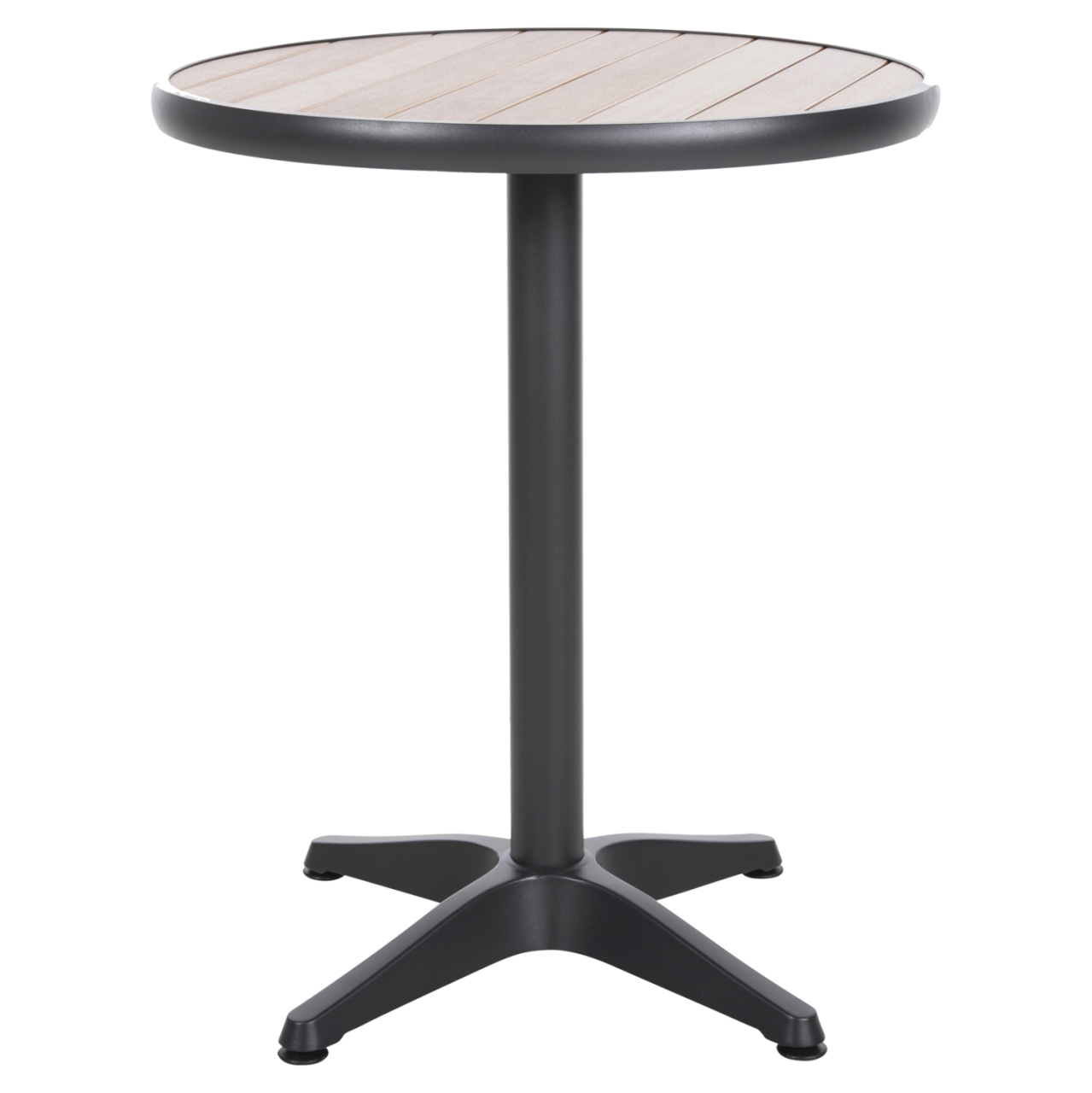 ALUMINUM ROUND TABLE ALEXA HM6086.01 ANTHRACITE-POLYWOOD TOP IN NATURAL COLOR Φ60x73Hcm. [3]