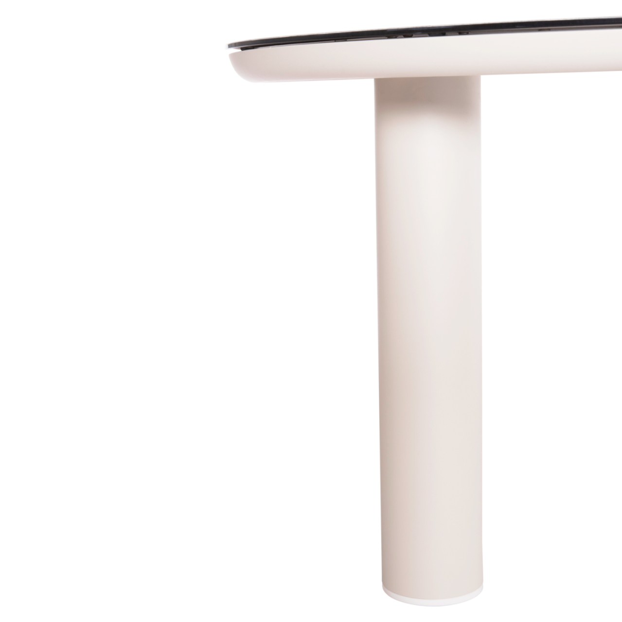 ALUMINUM ROUND TABLE DOSUN HM6201.02 CREAM WHITE FRAME-3D PRINTED GLASS TOP WITH CERAMIC LOOK Φ120cm. [7]