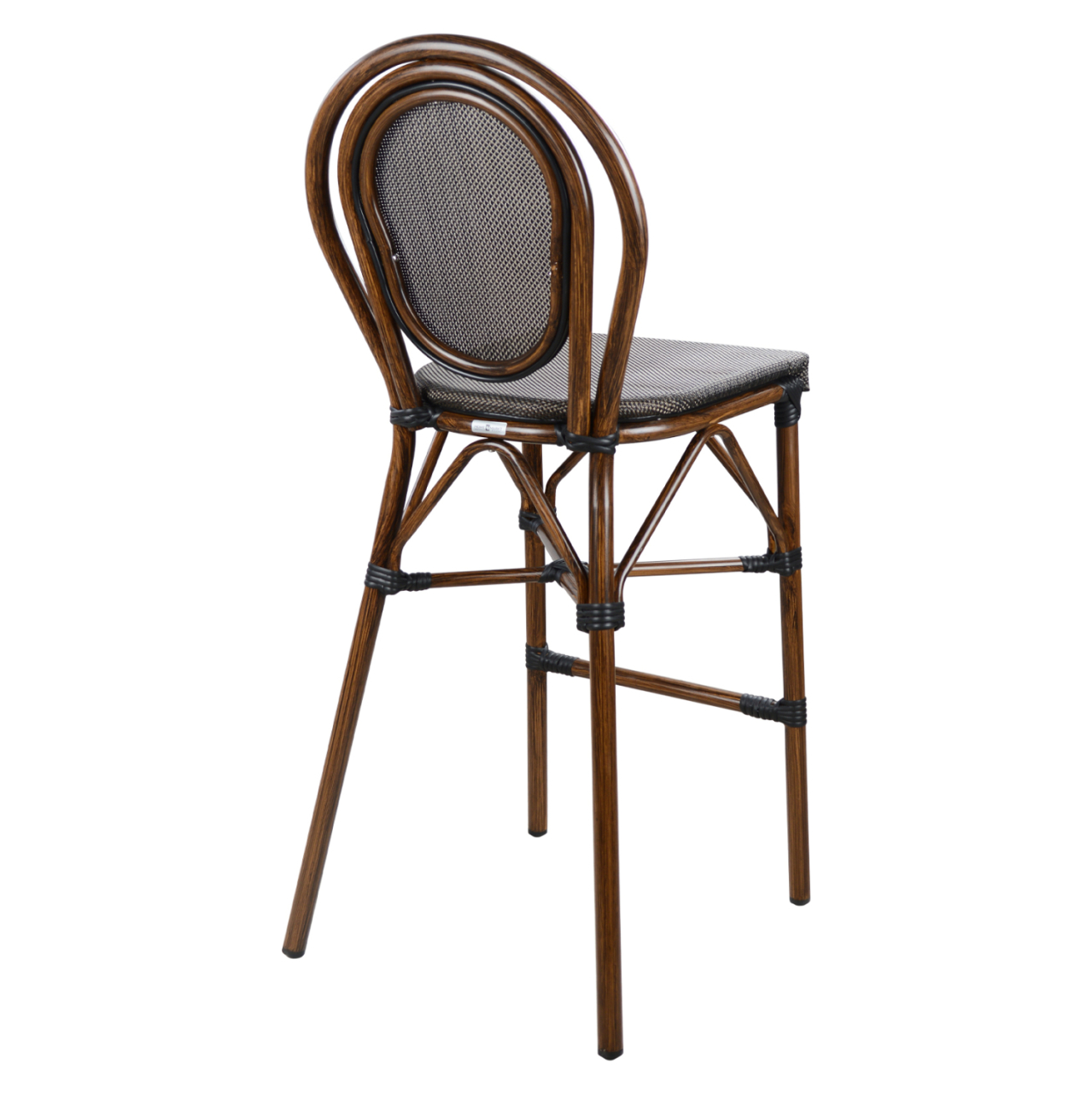ALUMINUM STOOL AZARIA HM5059 BAMBOO LOOK IN BROWN WITH TEXTLINE 44x52x115Hcm. [4]