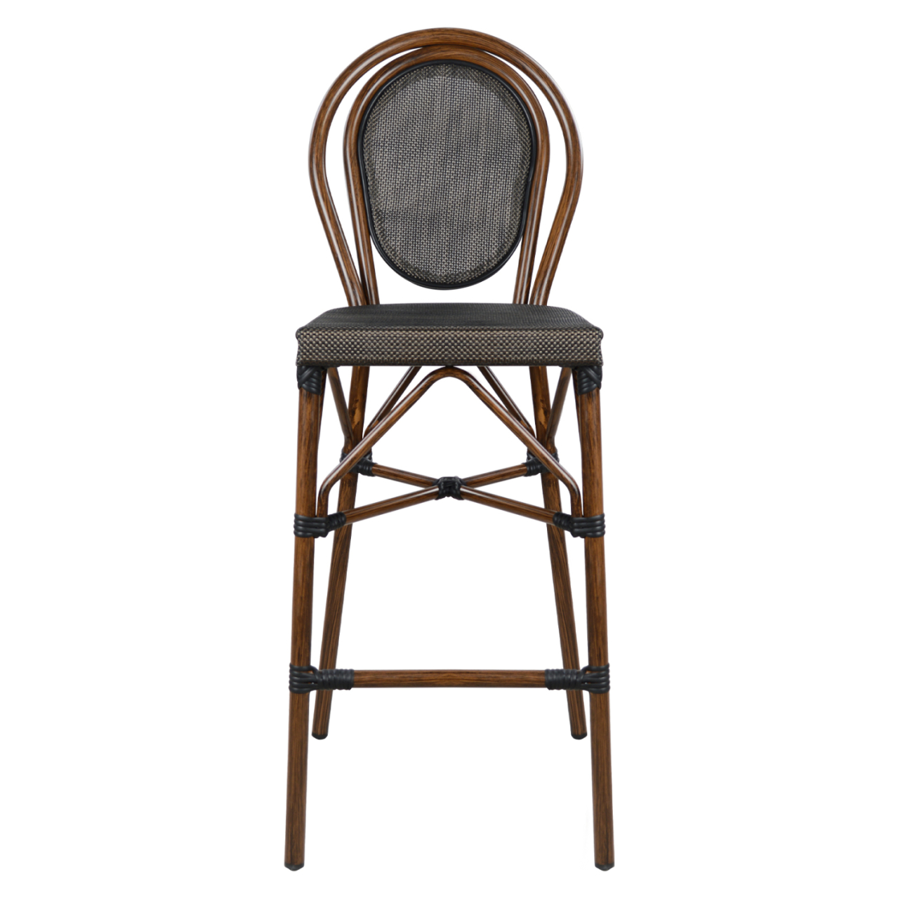 ALUMINUM STOOL AZARIA HM5059 BAMBOO LOOK IN BROWN WITH TEXTLINE 44x52x115Hcm. [2]