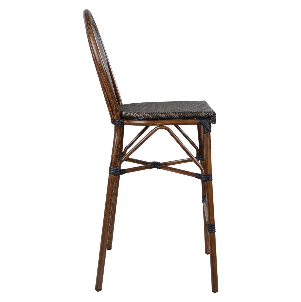 ALUMINUM STOOL AZARIA HM5059 BAMBOO LOOK IN BROWN WITH TEXTLINE 44x52x115Hcm. [3]