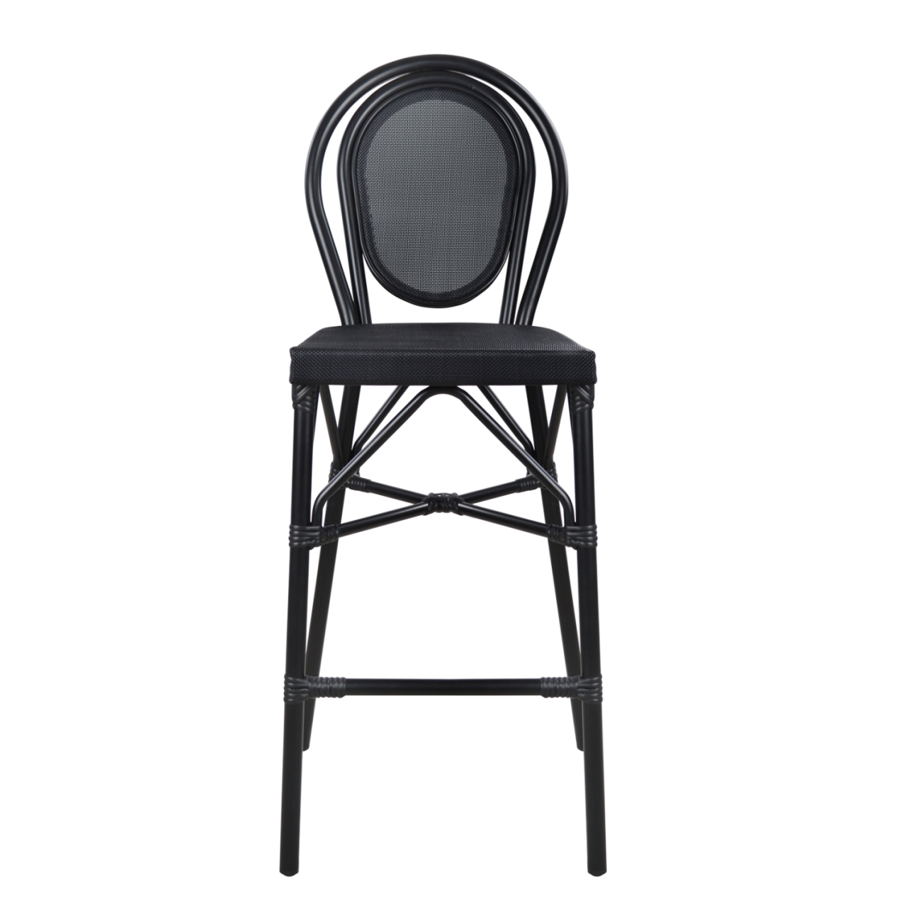 ALUMINUM STOOL FB95060 BAMBOO LOOK BLACK WITH TEXTILENE 44x52x115Hcm. [2]