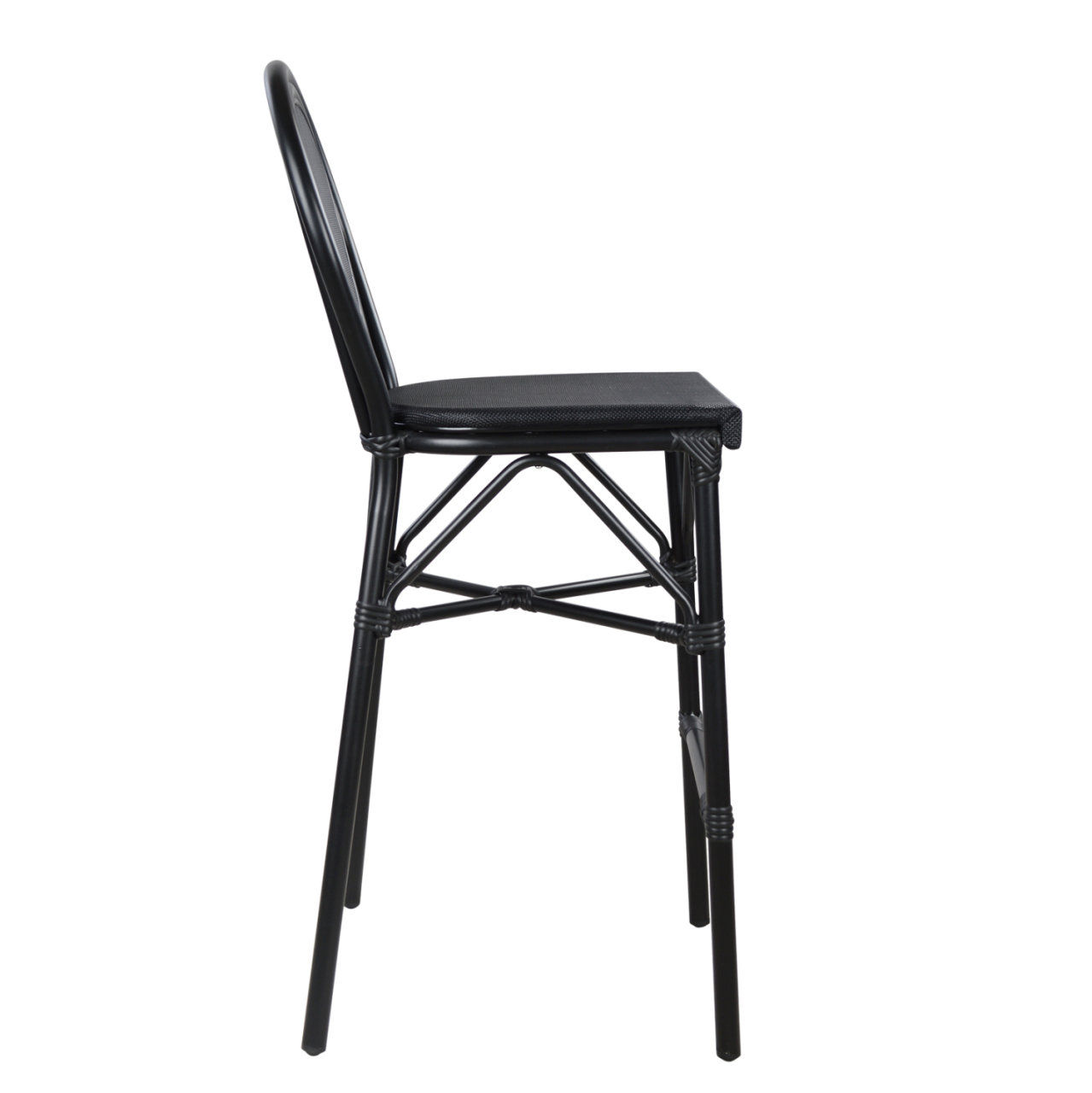 ALUMINUM STOOL FB95060 BAMBOO LOOK BLACK WITH TEXTILENE 44x52x115Hcm. [3]