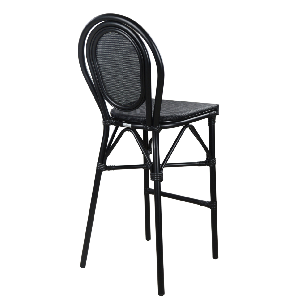 ALUMINUM STOOL FB95060 BAMBOO LOOK BLACK WITH TEXTILENE 44x52x115Hcm. [4]