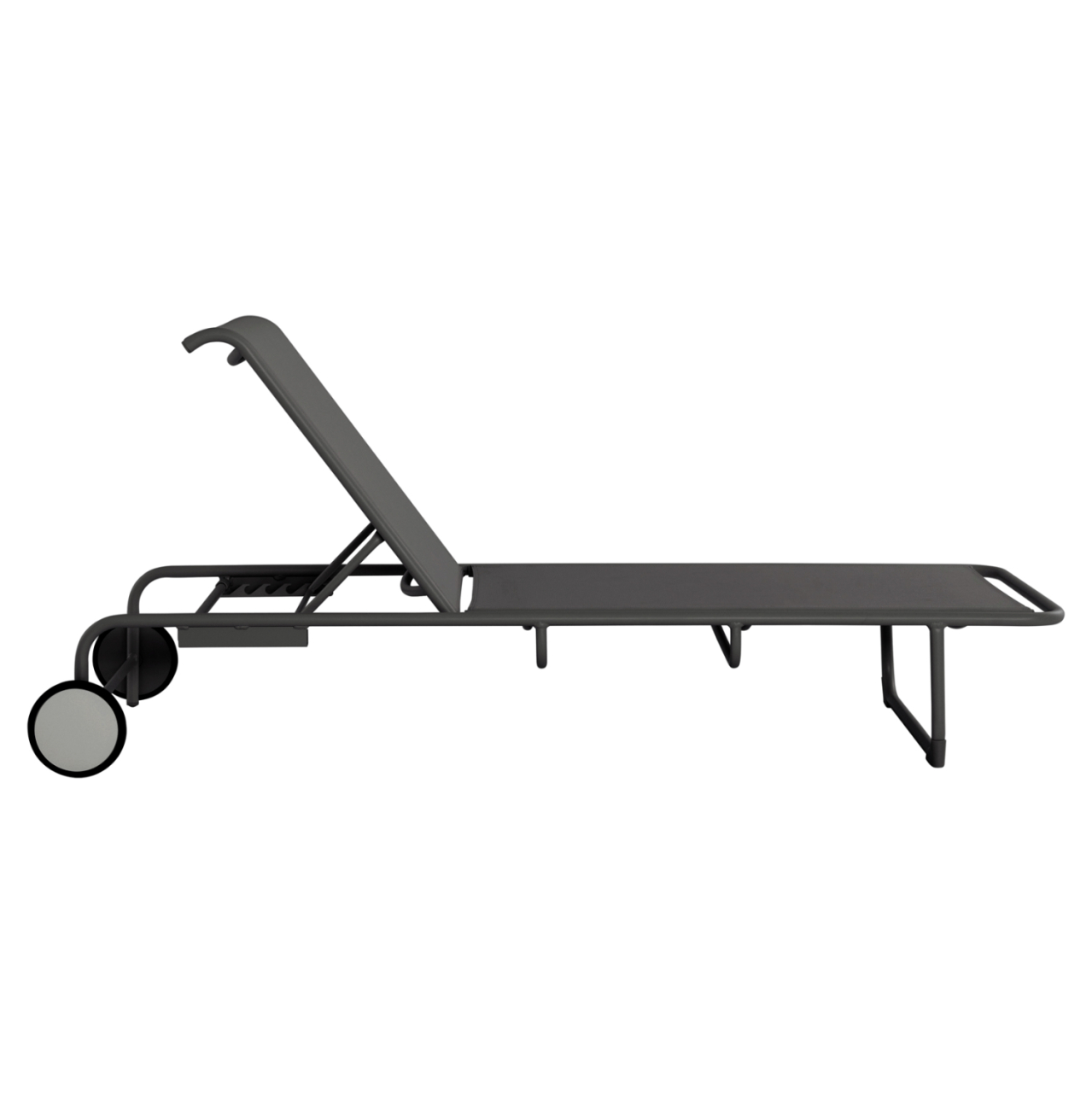 ALUMINUM SUNBED RIBEN WITH TESLIN FABRIC and WHEELS HM6293.01 GREY COLOR 210x78x91Hcm. [3]