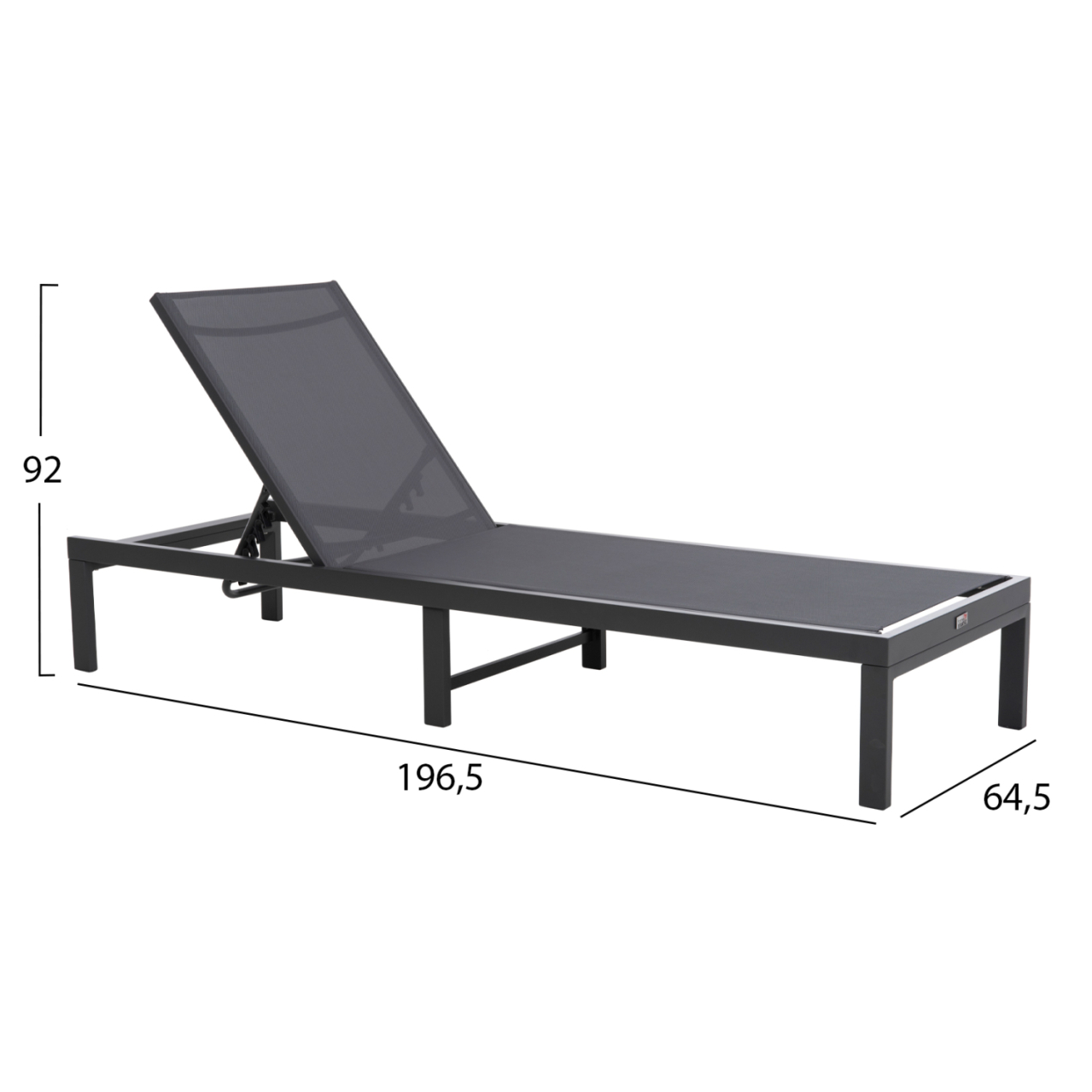 ALUMINUM SUNBED THATCHER HM5983.03 ANTHRACITE FRAME and TEXTILENE 196,5x64,5x92Hcm. [2]