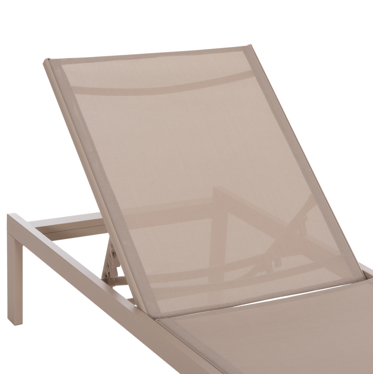 ALUMINUM SUNBED THATCHER HM5983.04 CHAMPAGNE-COLORED FRAME and TEXTILENE 197x64x92Hcm. [7]