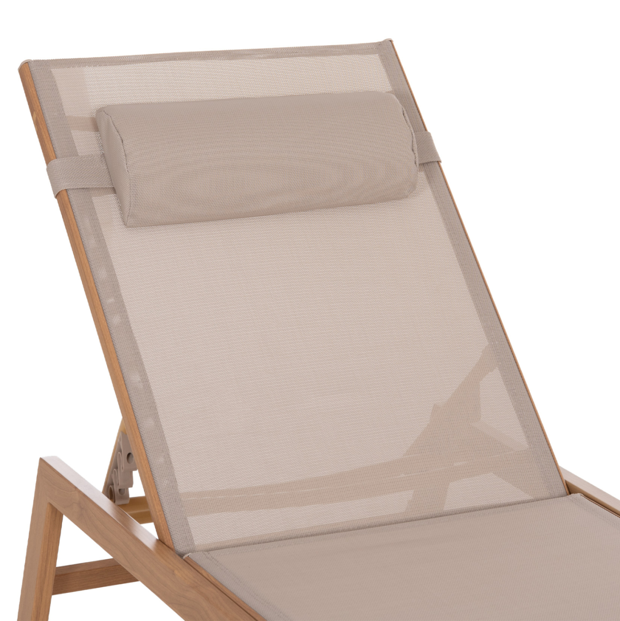 ALUMINUM SUNBED WITH HEADREST RABIA HM5982.05 IN HEAT TRANSFER COLOR and BEIGE 188x60x30Hcm. [7]