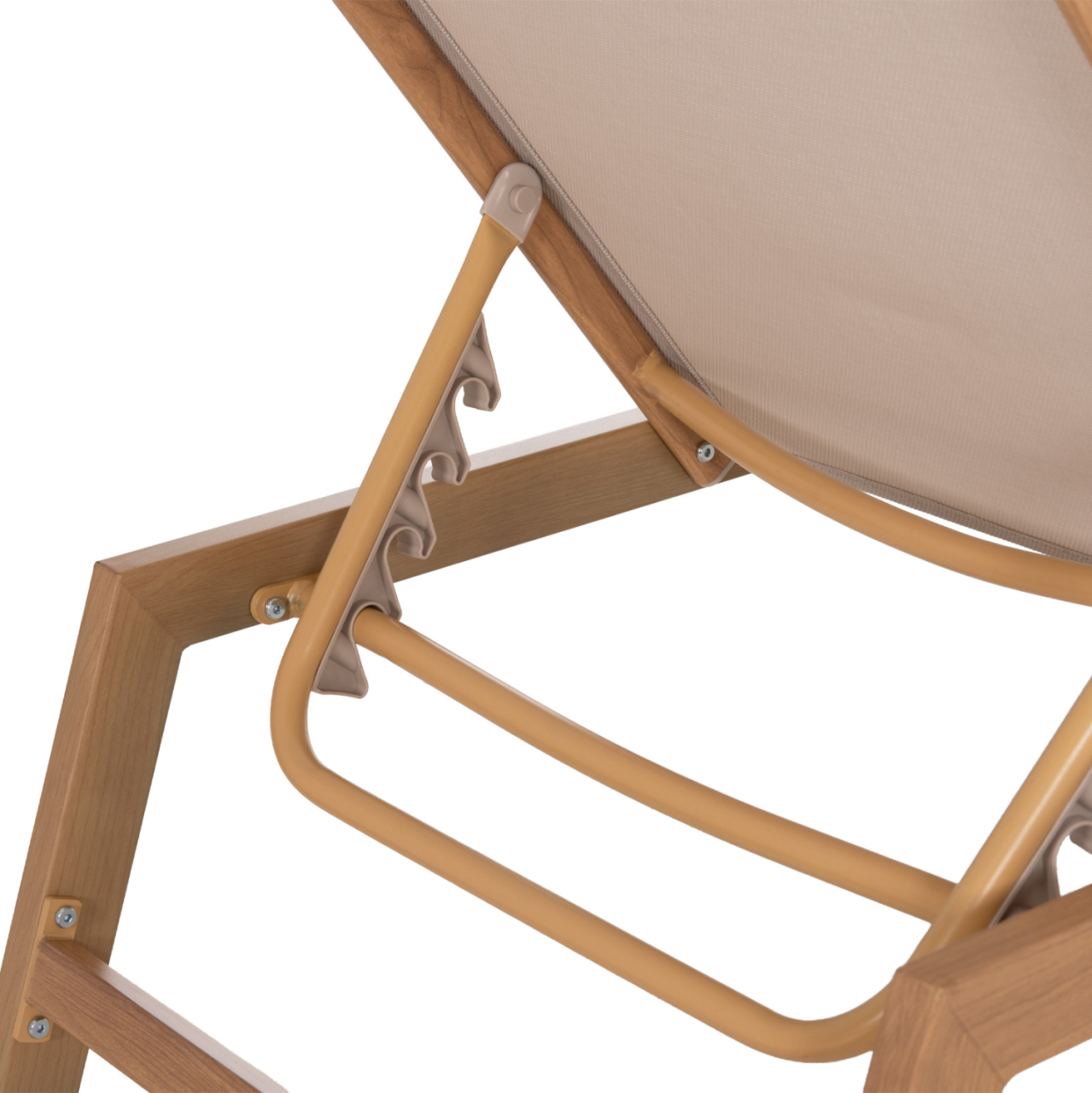 ALUMINUM SUNBED WITH HEADREST RABIA HM5982.05 IN HEAT TRANSFER COLOR and BEIGE 188x60x30Hcm. [10]